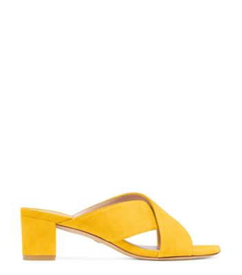 Stuart Weitzman,ALETHA 50,Slide,Suède,Jaune tournesol