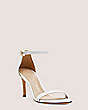 Stuart Weitzman,Nunakedstraight Strap Sandal,Sandal,Fine glitter,White,Side View
