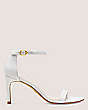 Stuart Weitzman,Nunakedstraight Strap Sandal,Sandal,Fine glitter,White,Front View