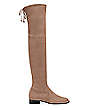 Stuart Weitzman,LOWLAND,Boot,Stretch suede,Taupe,Front View
