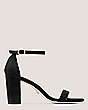 Stuart Weitzman,NEARLYNUDE,Sandal,Suede,Black,Front View