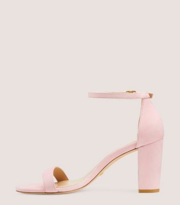 Stuart Weitzman,NEARLYNUDE,Sandal,Suede,Cotton Candy