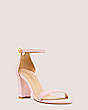 Stuart Weitzman,NEARLYNUDE,Sandal,Suede,Cotton Candy,Side View