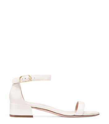 Stuart Weitzman,Nudistjune,Sandal,Nappa Leather,Cream,Front View