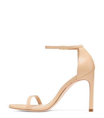 Stuart Weitzman,Nudistsong Strap Sandal,Sandal,Nappa Leather,Adobe beige