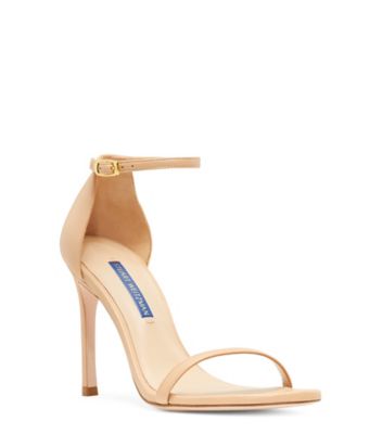 Stuart Weitzman,Nudistsong Strap Sandal,Sandal,Nappa Leather,Adobe beige,Side View