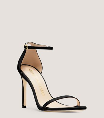Stuart Weitzman,NUDISTSONG,Leather,Nappa Leather,Sandals,Traction,Cushioned,Cocktail,Black,Side View