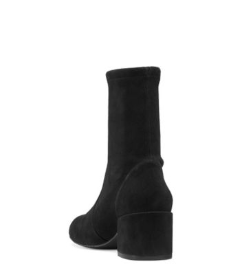 Stuart Weitzman,BOTTINE EXTENSIBLE ODETTA CITY 50,Bootie,Suède extensible,Noir