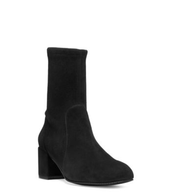 Stuart Weitzman,BOTTINE EXTENSIBLE ODETTA CITY 50,Bootie,Suède extensible,Noir