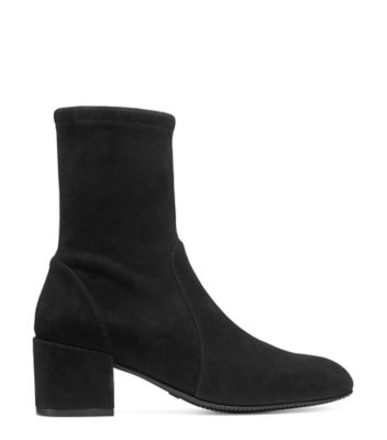 Stuart Weitzman,BOTTINE EXTENSIBLE ODETTA CITY 50,Bootie,Suède extensible,Noir