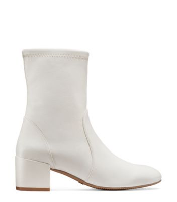 Stuart Weitzman,Bottine Odetta 50,Bootie,Cuir nappa extensible,Crème