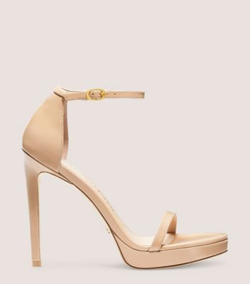 Stuart Weitzman,NUDIST DISCO,Leather,Rubber,Sandals,Day Party,Beige