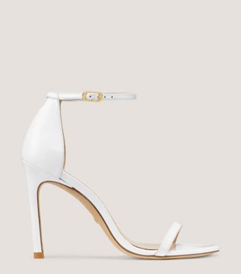 Stuart Weitzman,Nudistsong Strap Sandal,Sandal,Patent leather,White