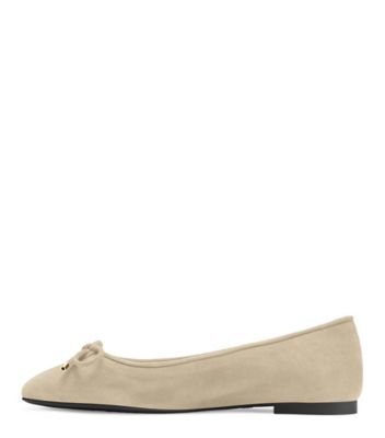 Stuart Weitzman,GABBY FLAT,Suede,Rubber,Ballet Flats,Bow,Flexible,Elastic Gore,Dancewear,Work,