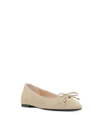 Stuart Weitzman,GABBY FLAT,Suede,Rubber,Ballet Flats,Bow,Flexible,Elastic Gore,Dancewear,Work,