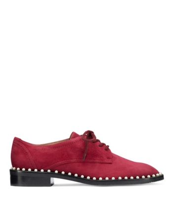 Stuart Weitzman,KIRAN À PERLES,Flat,Suède,Cranberry