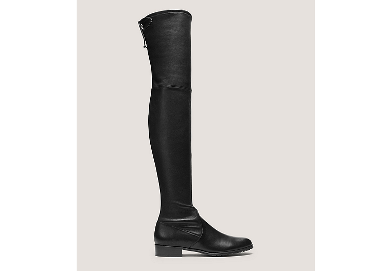 Stuart Weitzman,Lowland,Boot,Stretch Nappa Leather,Black,Front View