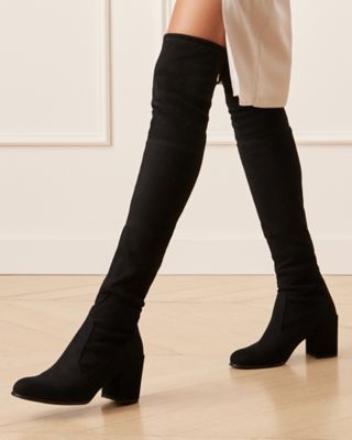 Stuart Weitzman,TIELAND,Boot,Suède extensible,Noir