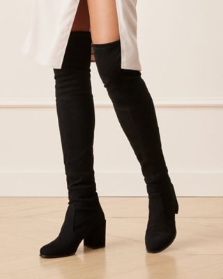 Stuart Weitzman,TIELAND,Suede,Leather,Rubber,Boots,Tie Belt,Traction,Day Party,Black