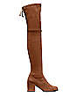Stuart Weitzman,Tieland,Boot,Stretch suede,Cappuccino,Front View