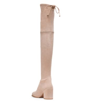 Stuart Weitzman,Tieland,Boot,Stretch suede,Taupe,Back View