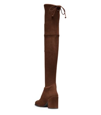 Stuart Weitzman,TIELAND,Suede,Leather,Rubber,Boots,Tie Belt,Traction,Day Party,,Back View