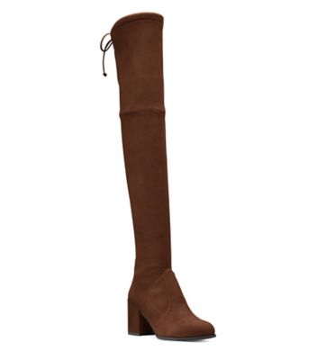 Stuart Weitzman,TIELAND,Suede,Leather,Rubber,Boots,Tie Belt,Traction,Day Party,,Side View