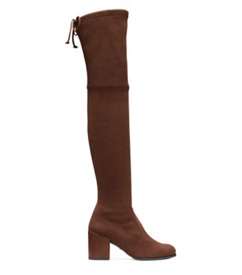 Stuart Weitzman,TIELAND,Suede,Leather,Rubber,Boots,Tie Belt,Traction,Day Party,,Front View