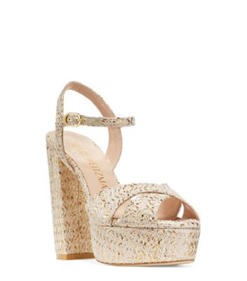 Stuart Weitzman,SOLIESSE,Sandal,Jacquard,Crème
