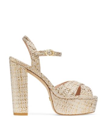 Stuart Weitzman,SOLIESSE,Sandal,Jacquard,Crème