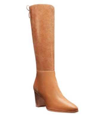 Stuart Weitzman,HETTIE,Boot,Cuir au fini métallique,Beige