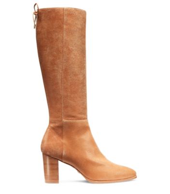 Stuart Weitzman,HETTIE,Boot,Cuir au fini métallique,Beige