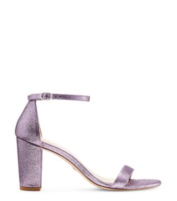 Stuart Weitzman,Nearlynude Strap Sandal,Sandal,Fine glitter,Rose