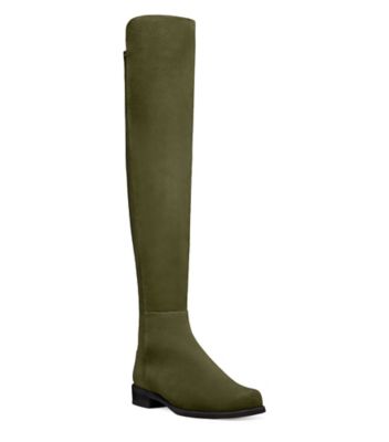 Stuart Weitzman,5050,Boot,Suède,Vert chasseur,Side View