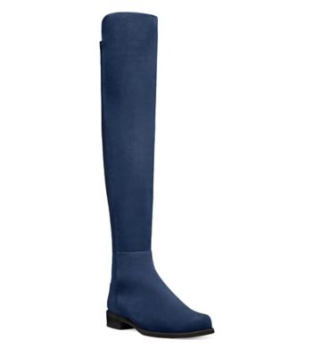 Stuart Weitzman,5050,Boot,Suède,Bleu marine,Side View