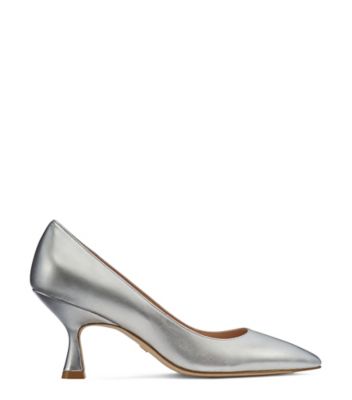 Stuart Weitzman,MINDEE 75,Pump,Cuir métallique,Argent