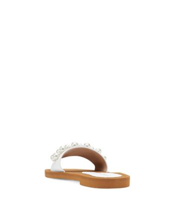 Stuart Weitzman,MULE GOLDIE,Slide,Cuir,Blanc,Back View