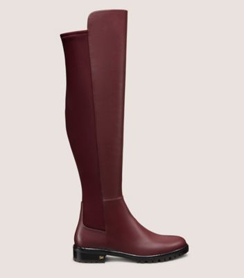 Stuart Weitzman,CITY BOOT,Leather,Nappa Leather,Rubber,Boots,Mixed Media,Flexible,Casual,,Front View