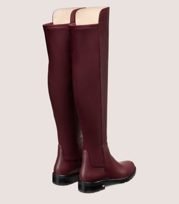 Stuart Weitzman,Botte City,Boot,Cuir nappa,Cabernet