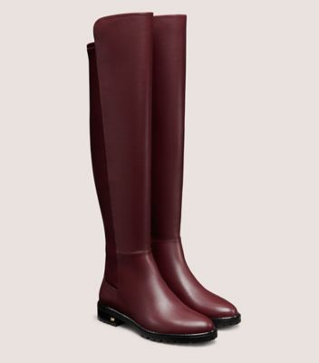 Stuart Weitzman,Botte City,Boot,Cuir nappa,Cabernet