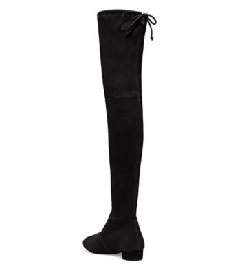 Stuart Weitzman,Botte Genna City 25,Boot,Suède extensible,Noir,Back View