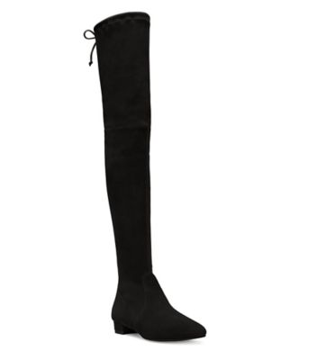 Stuart Weitzman,Genna 25 City Boot,Boot,Stretch suede,Black,Side View