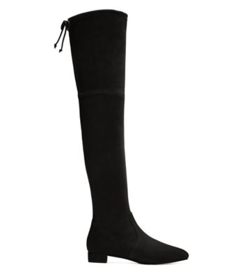 Stuart Weitzman,Botte Genna City 25,Boot,Suède extensible,Noir,Front View