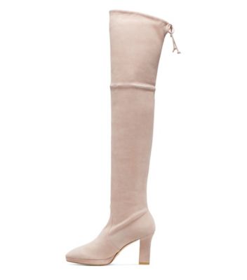 Stuart Weitzman,LEDYLAND,Boot,Suède extensible,Taupe Dolce