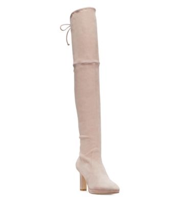 Stuart Weitzman,LEDYLAND,Boot,Suède extensible,Taupe Dolce
