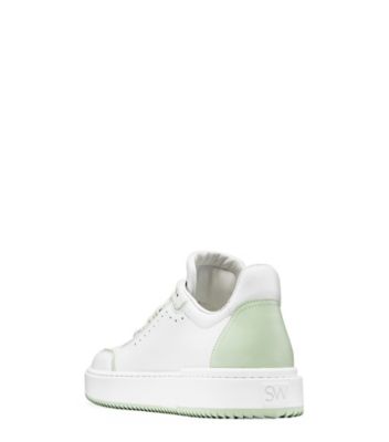 Stuart Weitzman,ESPADRILLE BASSE RYAN,Sneaker,Cuir,Blanc et vert quartz