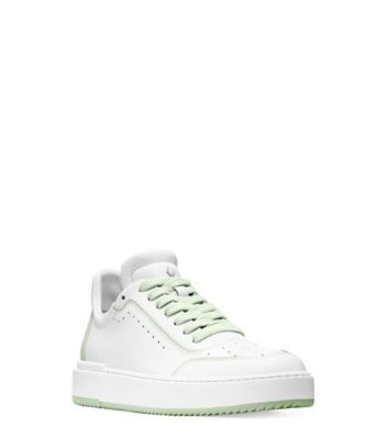 Stuart Weitzman,ESPADRILLE BASSE RYAN,Sneaker,Cuir,Blanc et vert quartz