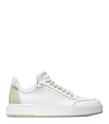 Stuart Weitzman,ESPADRILLE BASSE RYAN,Sneaker,Cuir,Blanc et vert quartz