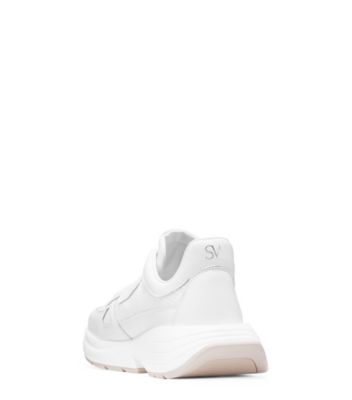 Stuart Weitzman,Willow Runner,Sneaker,Leather & mesh,Oat,Back View