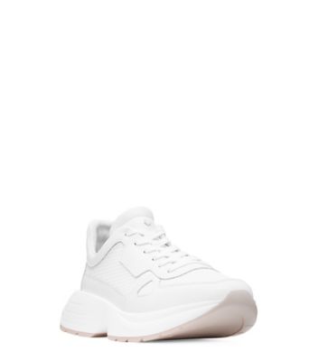 Stuart Weitzman,Willow Runner,Sneaker,Leather & mesh,Oat,Side View